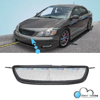 For 03-07 Toyota Corolla Mesh Front Bumper Grille Glossy Black Metal Grill Hood • $13.95