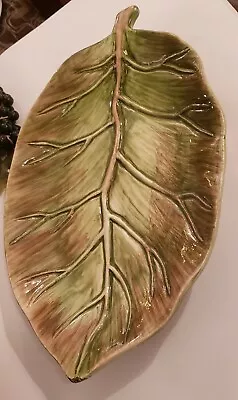 J. Willfred Mid Century Beautiful Vintage Green Glazed Leaf Platter. • $29.99