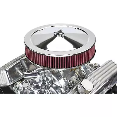 Chrome Air Cleaner With Washable Filter 14 X 3 Inch • $37.99