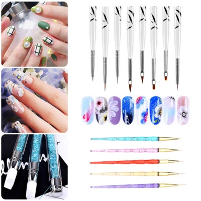 $3.01 • Buy 23pcs Nail Art Brushes Dotting Pen Polish Tool Design Set Brush Painting Drawing