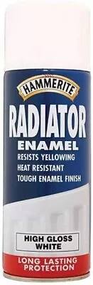 Hammerite Radiator Paint Enamel Gloss White AEROSOL 400ML • £12.89