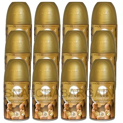 £16.99 • Buy 12 X AIRPURE SILENT NIGHT REFILL CAN AUTOMATIC FRAGRANCE AIR FRESHENER 250ml