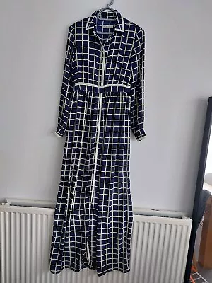 Maxi Dress By Jovonnista Navy Blue Check  Size 10 • £12