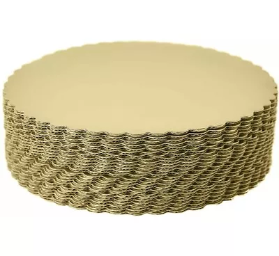 [25pcs] 8  Gold Cakeboard RoundDisposable Cake Circle Base Boards Cake Plate • £10