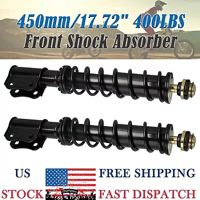 2PCS 400LBS 450mm 17.72  Front Shock Absorber For ATV Buggy Go Kart 4 Wheelers • $154.15