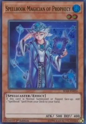 Yugioh-Spellbook Magician Of Prophecy-Ultra Rare-1st Edition-BLLR EN050 (NM) • £3