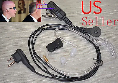 2 Pin Surveillance Kit Tube Headset Earpieces PTT Mic For Walkie Talkie • $9.50