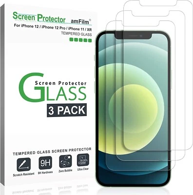 $18.45 • Buy 3 Pack Glass Screen Protector For IPhone 12, IPhone 12 Pro, IPhone 11,& IPhone X