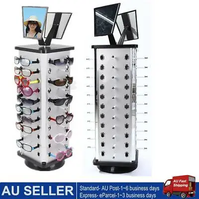 $63.50 • Buy 360° Rotating Sunglasses Holder Rack Display Stands Mirror Counter Top 44 Pairs