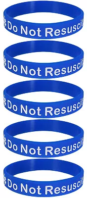 5 Pack Blue - DO NOT RESUSCITATE Silicone Medical Alert Bracelets Safety • $12.95