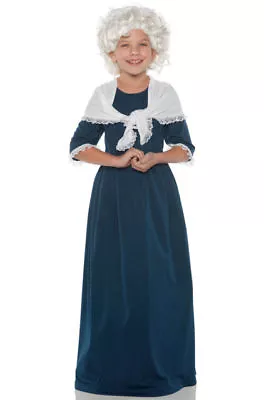 Colonial Girl/Martha Washington 3Pc Bl Dress Shawl & Mob Cap Historical Dress Lg • $20.99