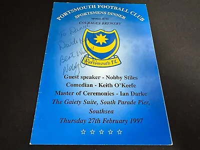 £9.99 • Buy Portsmouth FC Sportsmens Dinner Programme - 27/2/1997 (Signed Nobby Stiles)