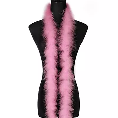 2 Yards 20g Fluffy Pink Marabou Feather Boa For DIY Craft Sewing Trim Home We... • $15.36