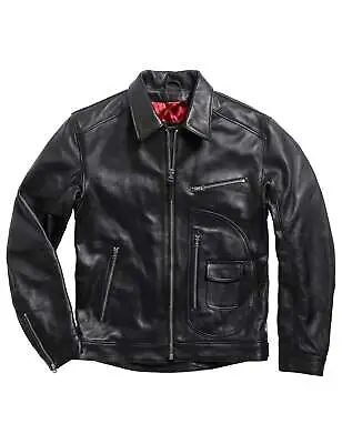 Triumph Motorcycles Men's Deacon Leather Jacket | Zipper Pockets | Black • $448.22
