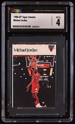 Michael Jordan 1986-87 Super Canasta Spanish Sticker CSG 4 Chicago Bulls NBA HOF • $149.99