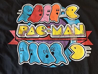 Pac Man Gaming Ghosts Graphic Tee L Black T-Shirt Brisco Brands Bandai Namco  • $14.97