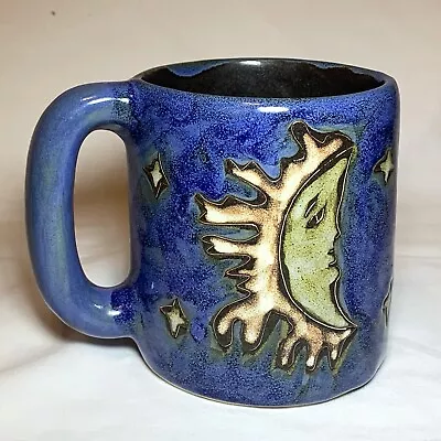 Mara Mexico Sun And Moon Coffee Mug Design Studio Art Pottery Blue 4.25  High • $14.95