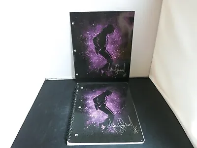 Michael Jackson King Of Pop 2pc Notebook And Folder Set Purple Black White • $25