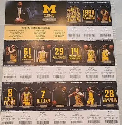 2019-20 Michigan Wolverines Basketball Ticket Stubs  • $8