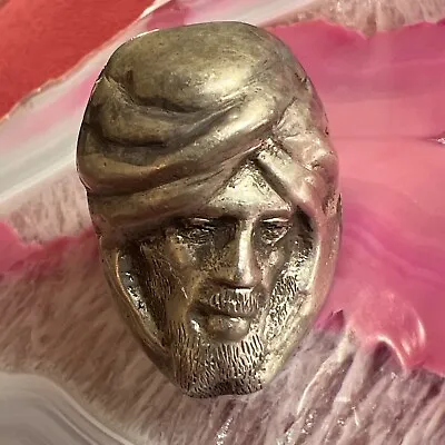 Antique Victorian Sterling Silver Arab Middle Eastern Man Turban 8.5 Ring 27.8g • $119.99