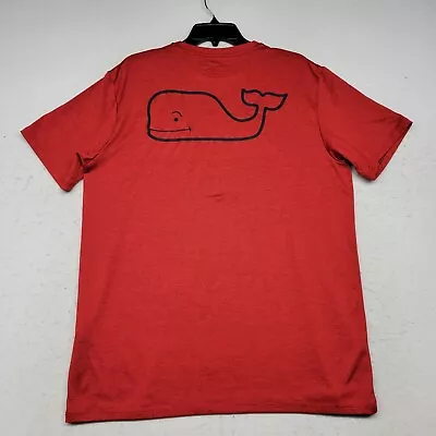 Vineyard Vines Shirt Mens Medium Red Performance Whale Stretch Short Sleeve • $17.24