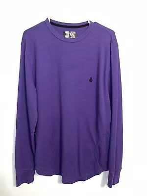 Volcom Rogan Thermal Longsleeve Pullover Shirt Mens XL Crew Neck Purple • $14.50