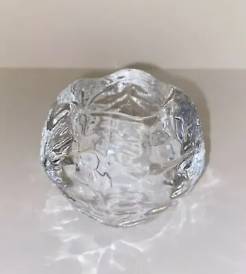 Vintage Kosta Boda Crystal Art Glass Ice Block Snowball Candle 3” Votive Holder • $30