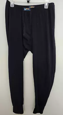 Eddie Bauer EBTEK Base Layer Pants Men's Black Poly/Lycra Elastic Waist (XL) • $12