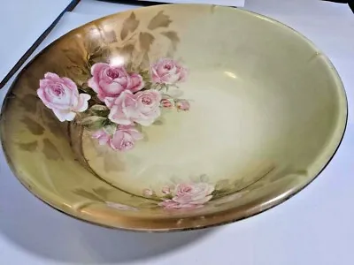 Vintage Antique R.S. Prussia Serving Bowl Pink Flowers Handpainted Porcelain  • $24.95