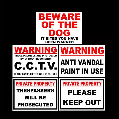 £1.69 • Buy PRIVATE KEEP OUT / CCTV / TRESPASSERS / DOG / ANTI VANDAL PAINT A5 Or A4 Sticker