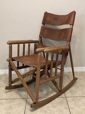 Costa Rican Rocking Chair - Leather - Royal Mahogany Wood (Classic)           • $139.99