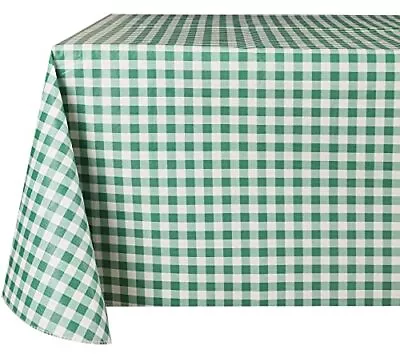 Green Easy Wipe Clean Vinyl Tablecloth Round 60  Diamete • $19.12