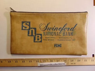 Vintage Swineford National Bank Middleburg PA Empty Zipper Deposit Bank Bag • $19.99