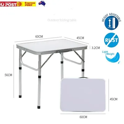 3E Folding Camping Table Adjustable Portable Picnic Outdoor BBQ Desk 60CM • $24.99