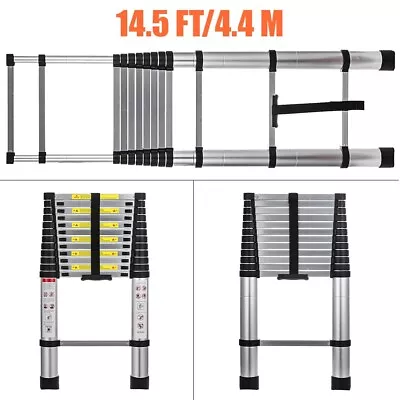 14.5 FT Telescoping Ladder Aluminum Extension Step Multi-purpose Portable • $87.99