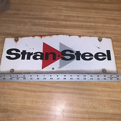 STRAN-STEEL CO VINTAGE PORCELAIN ENAMEL SIGN  Good Used Original ! Rare ! • $47.95