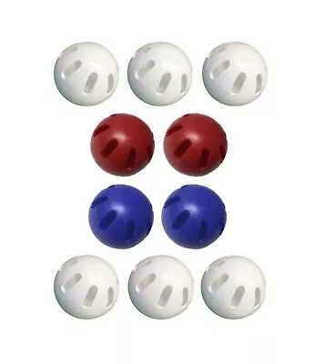 WIFFLE Ball Bulk Pack Of 10 Balls Includes Set Of 2 Blue Set Of 2 Red And A... • $54.99