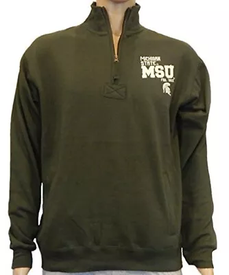 Michigan State University Spartans Embroidered Team Logo Quarter Zip Sweatshirt • $27.99