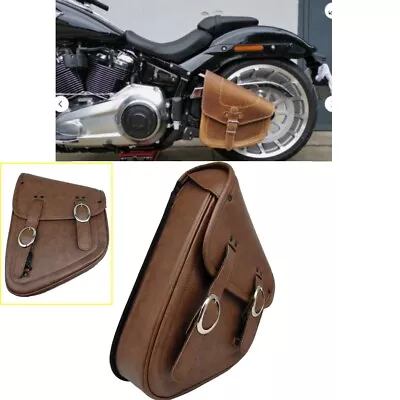 Motorcycle PU Leather Side Swingarm SaddleBag For Harley Street Bob Softail Dyna • $58.96