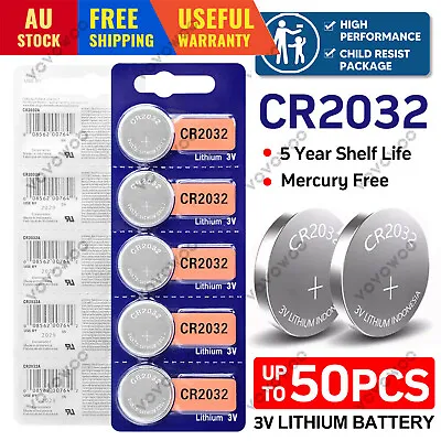 50 PCS CR2032 3V Battery Bios CMOS Battery For Watch Motherboard Desktop PC • $4.45