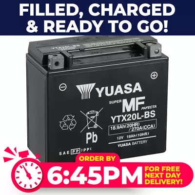 Genuine Yuasa YTX20L-BS High Power AGM GEL Motorbike Motorcycle Battery YTX20LBS • £94.18