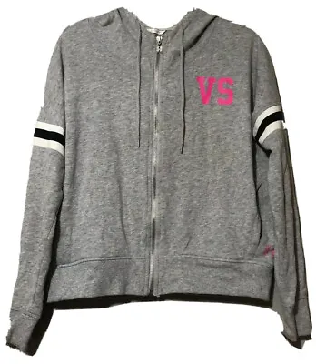 Victorias Secret Womens Gray Full Zip Lightweight Hoodie Jacket Size XS • $7.99