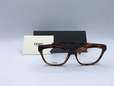 Fendi 0044 Women's Havana Frame Demo Lens Cat Eye Eyeglasses 54mm • $62.99