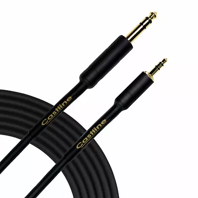 Castline Gold 1/4  TRS To 3.5mm TRS Stereo Patch Cable Mogami 2549 • $14.95