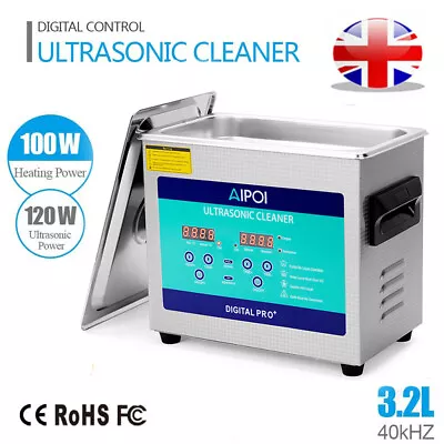 3.2L Digital Ultrasonic Cleaner Ultra Sonic Bath Cleaning Tank Timer Heater • £112.28