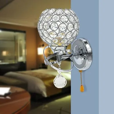 2022 Crystal Modern Indoor LED Wall Light Lamp Bedroom Living Room Home Decor • £14.99