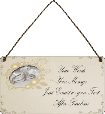 Wedding Marriage Rings Personalised Anniversary Custom Message Gift Plaque Sign • £5.38