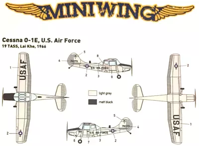 1/144 Vietnam War FAC : Cessna O-1A Birddog  19 TASS [USAF] #mini307 : MINIWING • $14.95