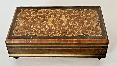 Vintage Inlaid Wood Music Reuge Jewelry Box Plays Isola Di Capri (for Repair) • $9.99