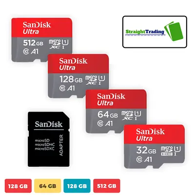Sandisk Micro SD Card Ultra Memory Card 16GB 32GB 64GB 128GB 256GB Free Adapter • $8.49